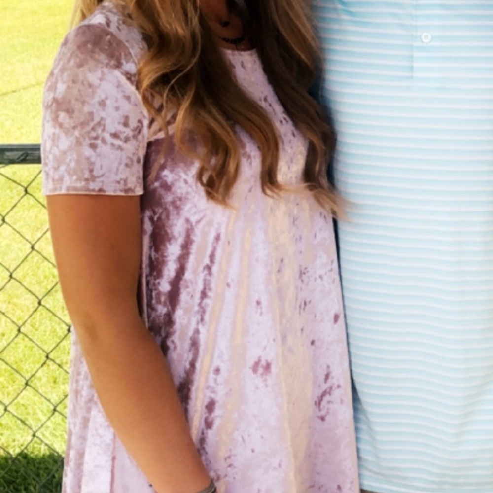 Pink velour/velvet dress